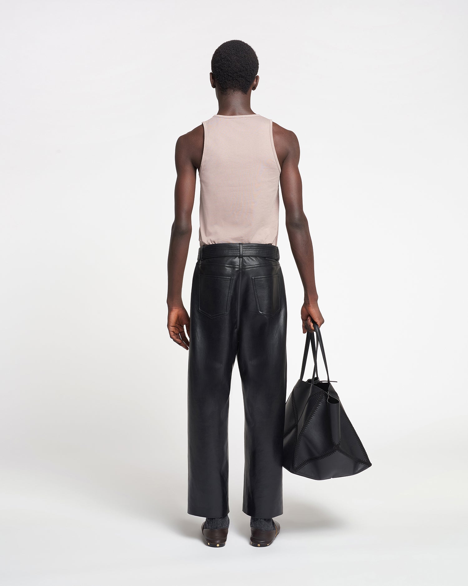 Ferre Regenerated Leather Pants | Black