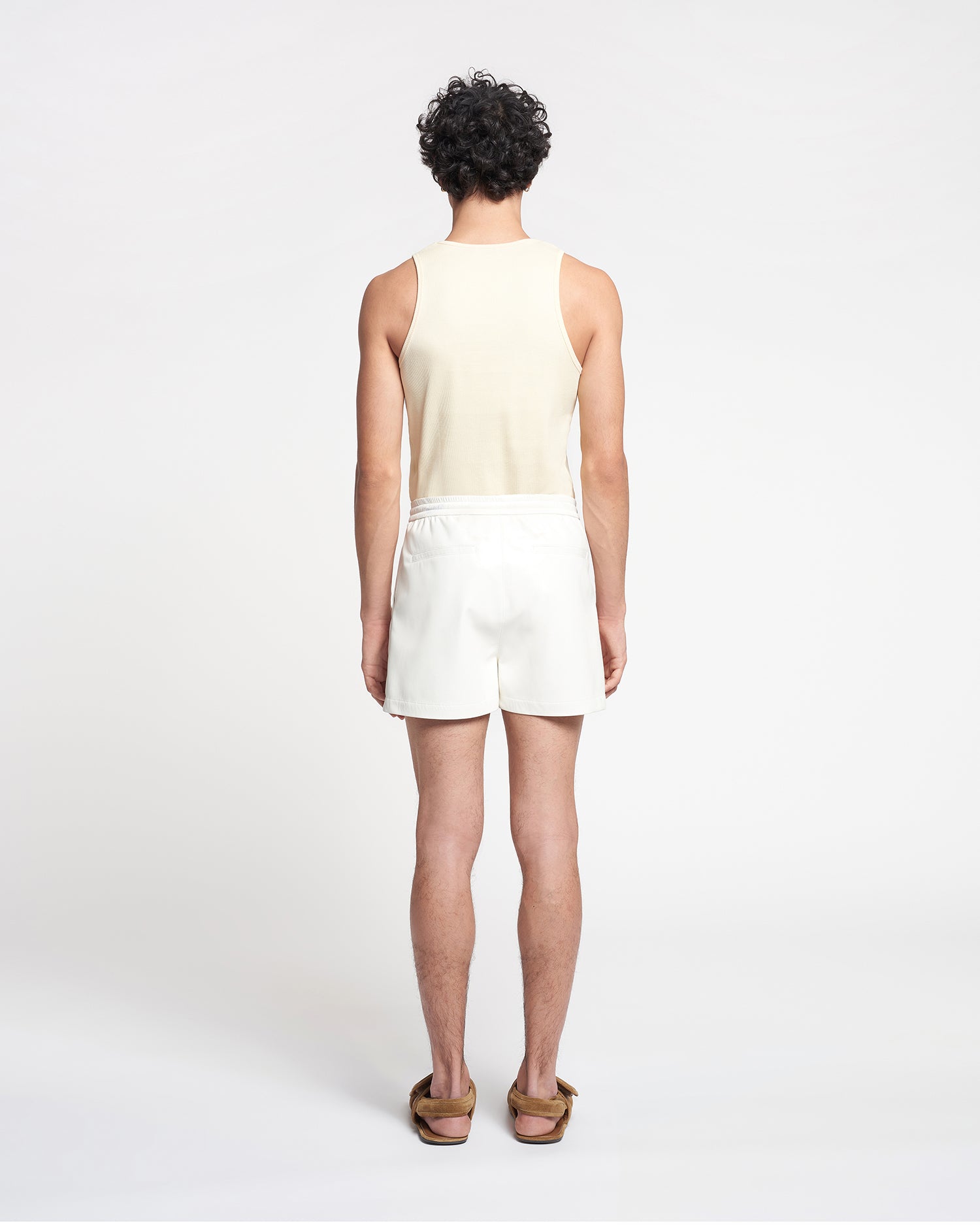 Amil Okobor Alt-Leather Shorts | White