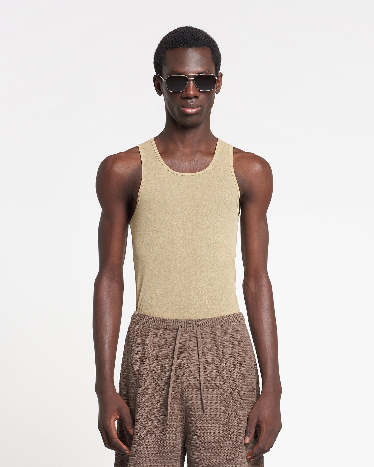 Levon Mesh-Jersey Tank Top | Pale Olive