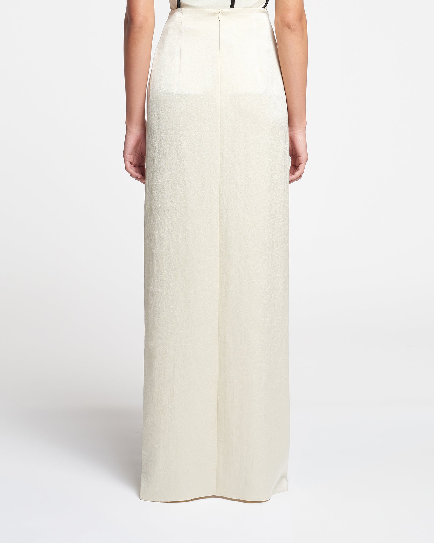 Womens | Myde Draped Crisp-Satin Maxi Skirt | Creme