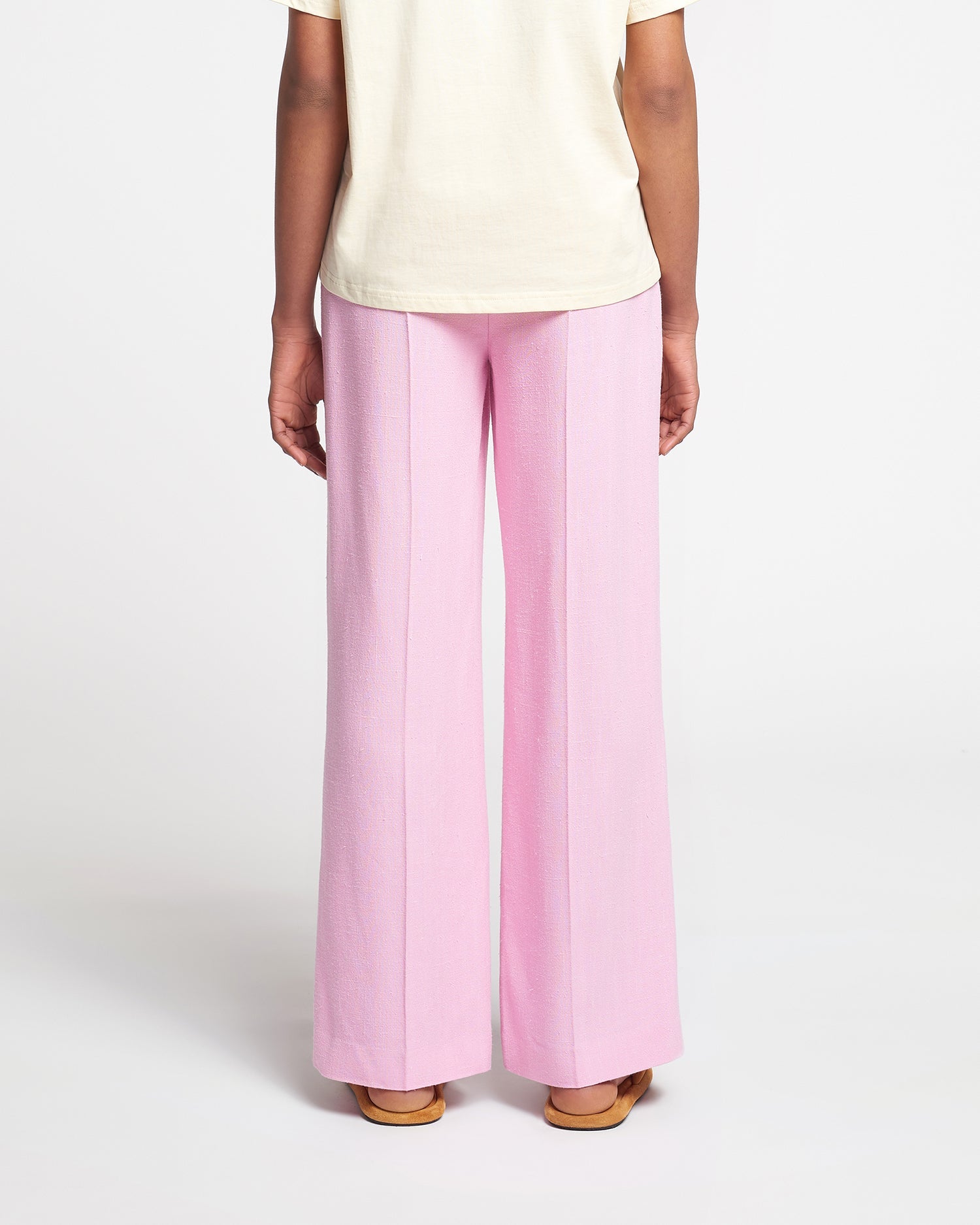 Zoelle Silk Viscose Tweed Pants | Orchid