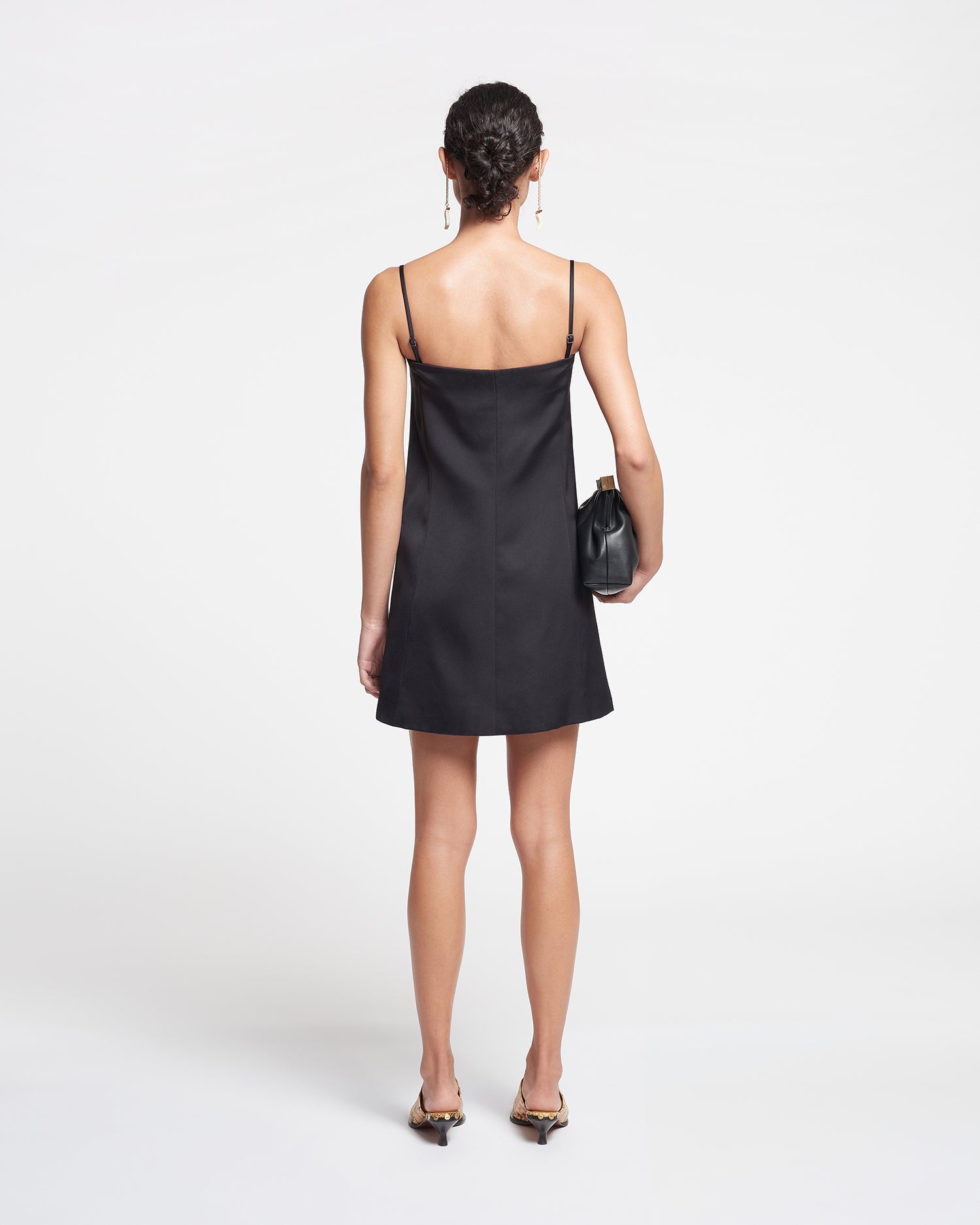 Jenthe Tailored Tech-Satin Mini Dress | Black