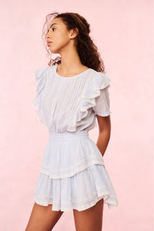 Natasha Blue Cotton Mini Dress | Baby Bluebell