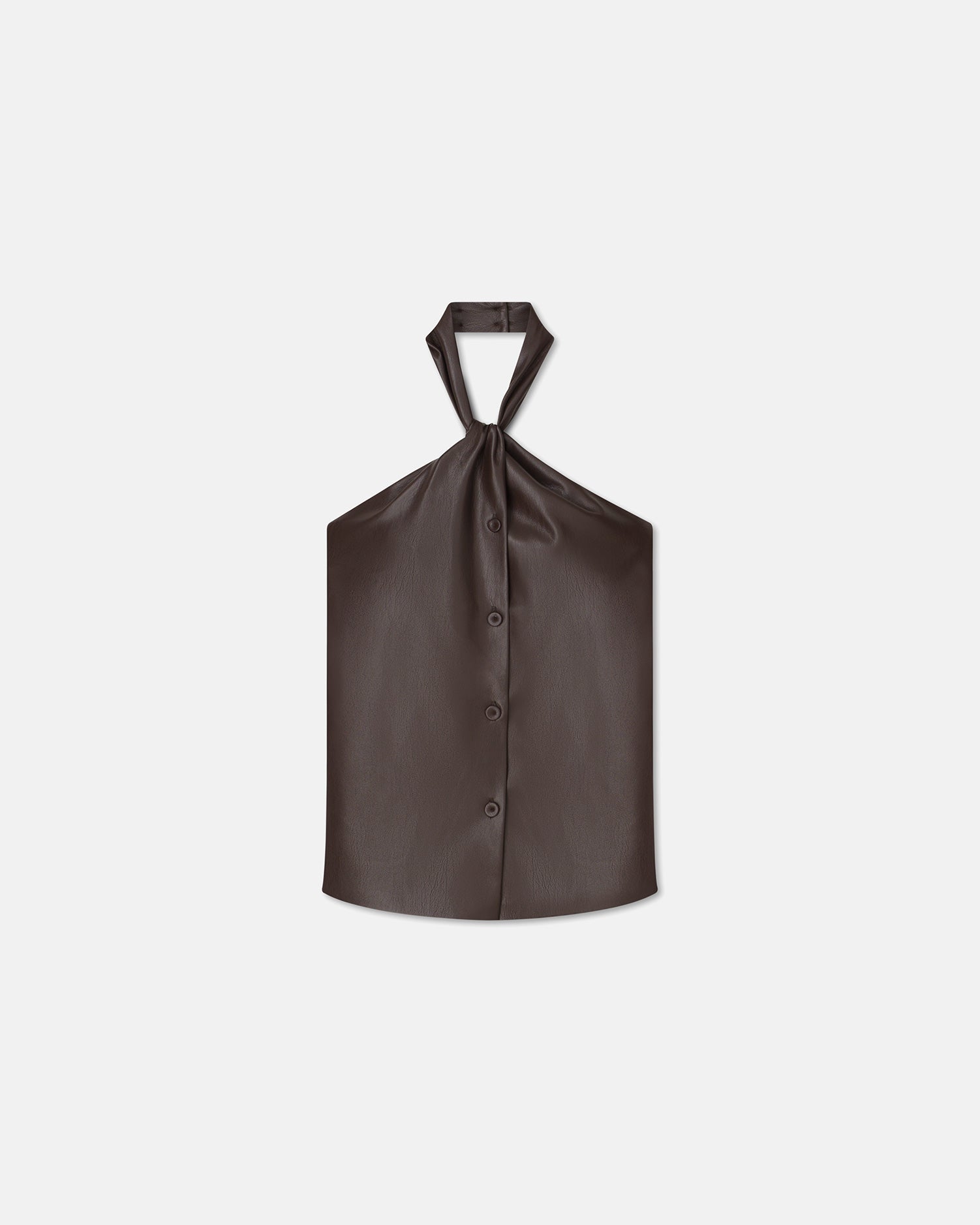 Womens | Neline Saleokobor Alt-Leather Top | Coffee Ground