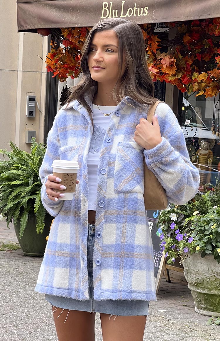 Neve Check Jacket | Blue