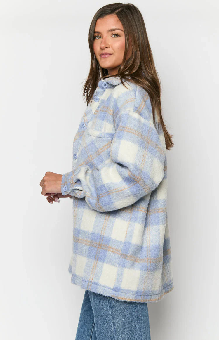 Neve Check Jacket | Blue