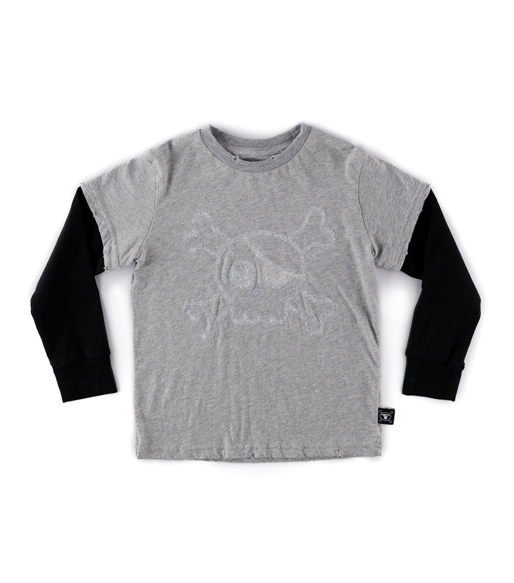 Kid | Festive Skull Shirt | Heather Grey