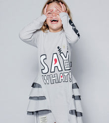 Kid | Say What! Layered Dress | Ice Grey