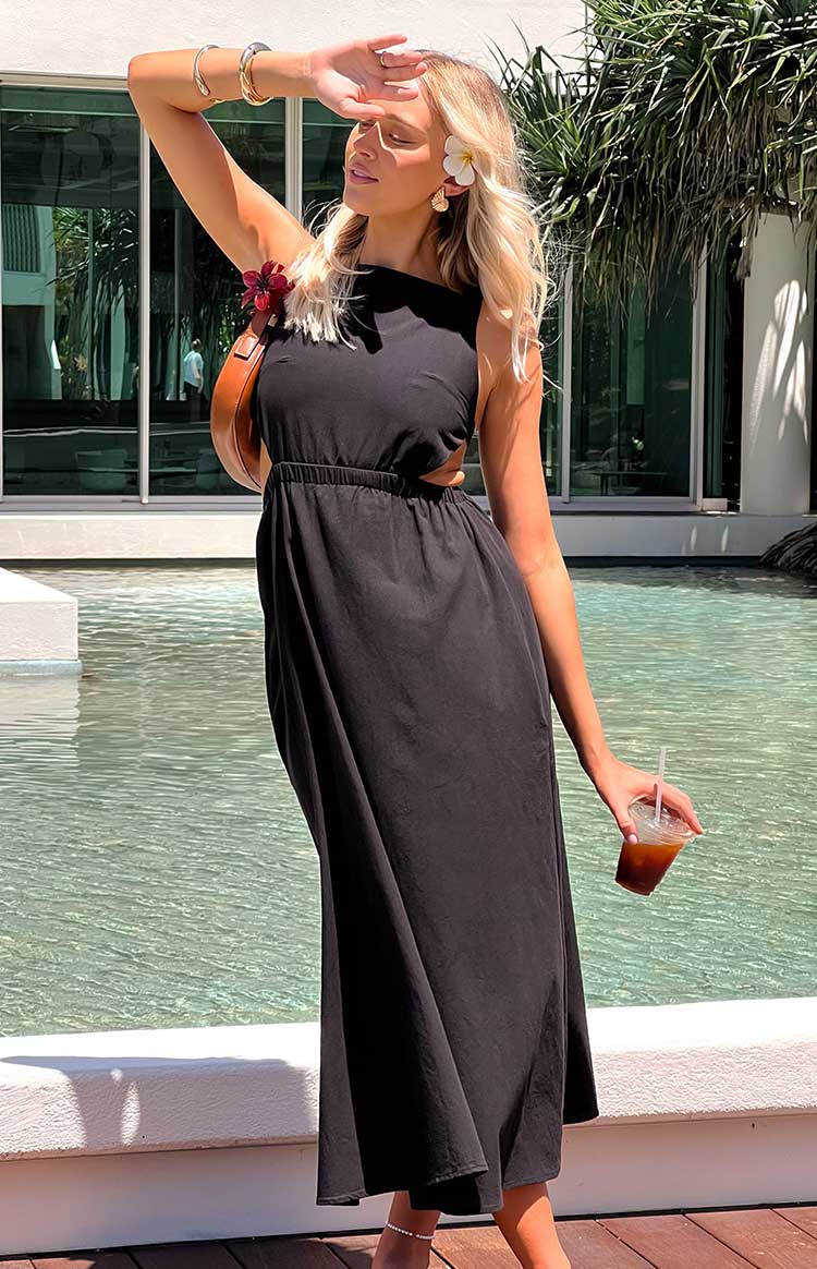 Kensie Backless Midi Dress | Black