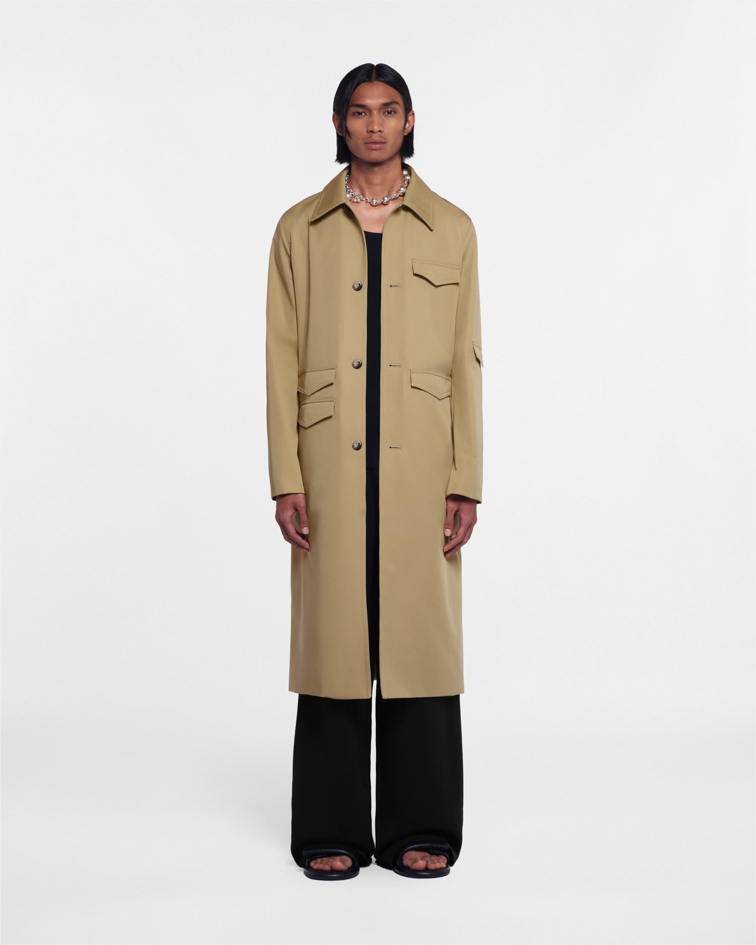 Derron Bonded Trench Coat | Beige