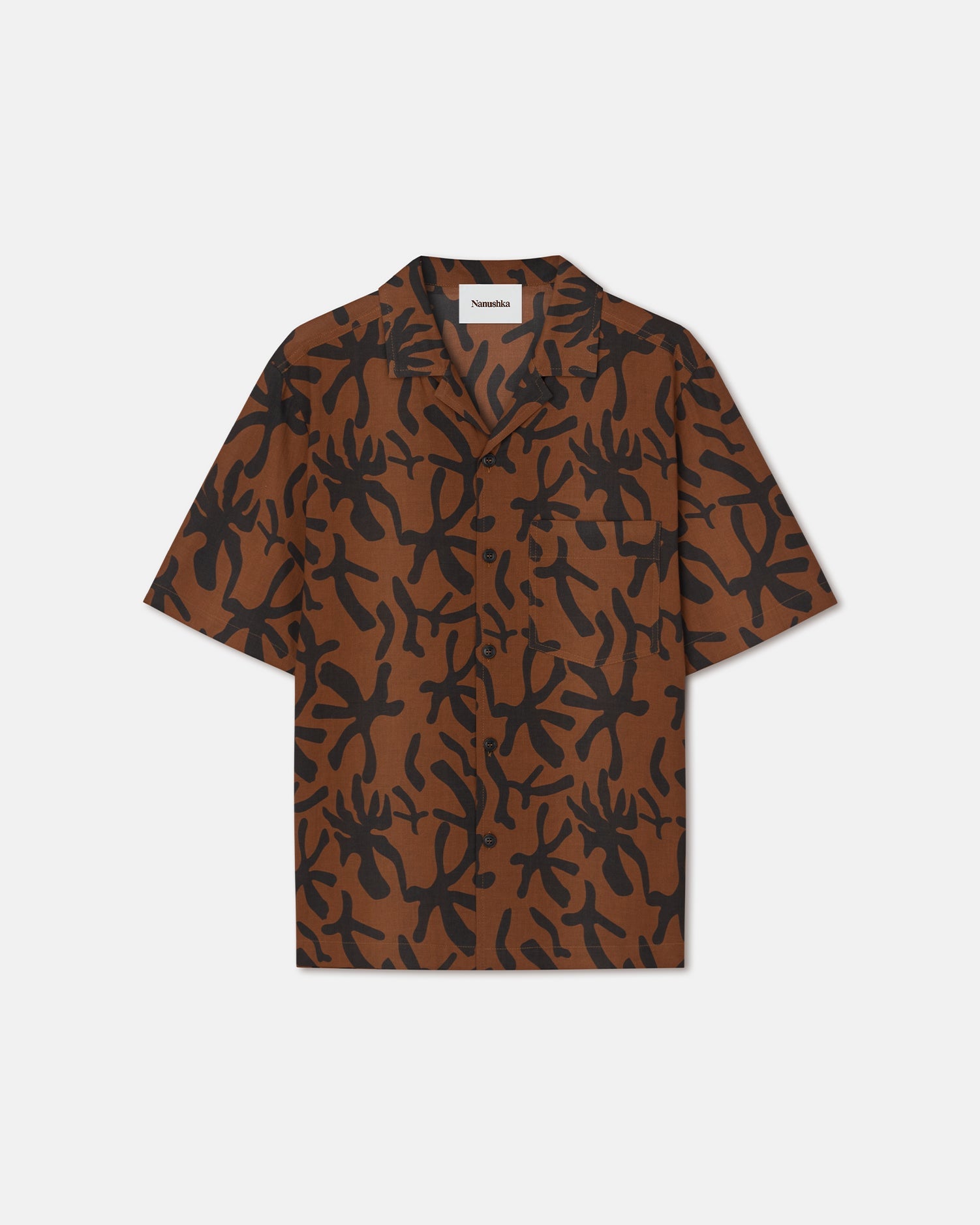 Bodil Printed Cotton Shirt | Reef Brown