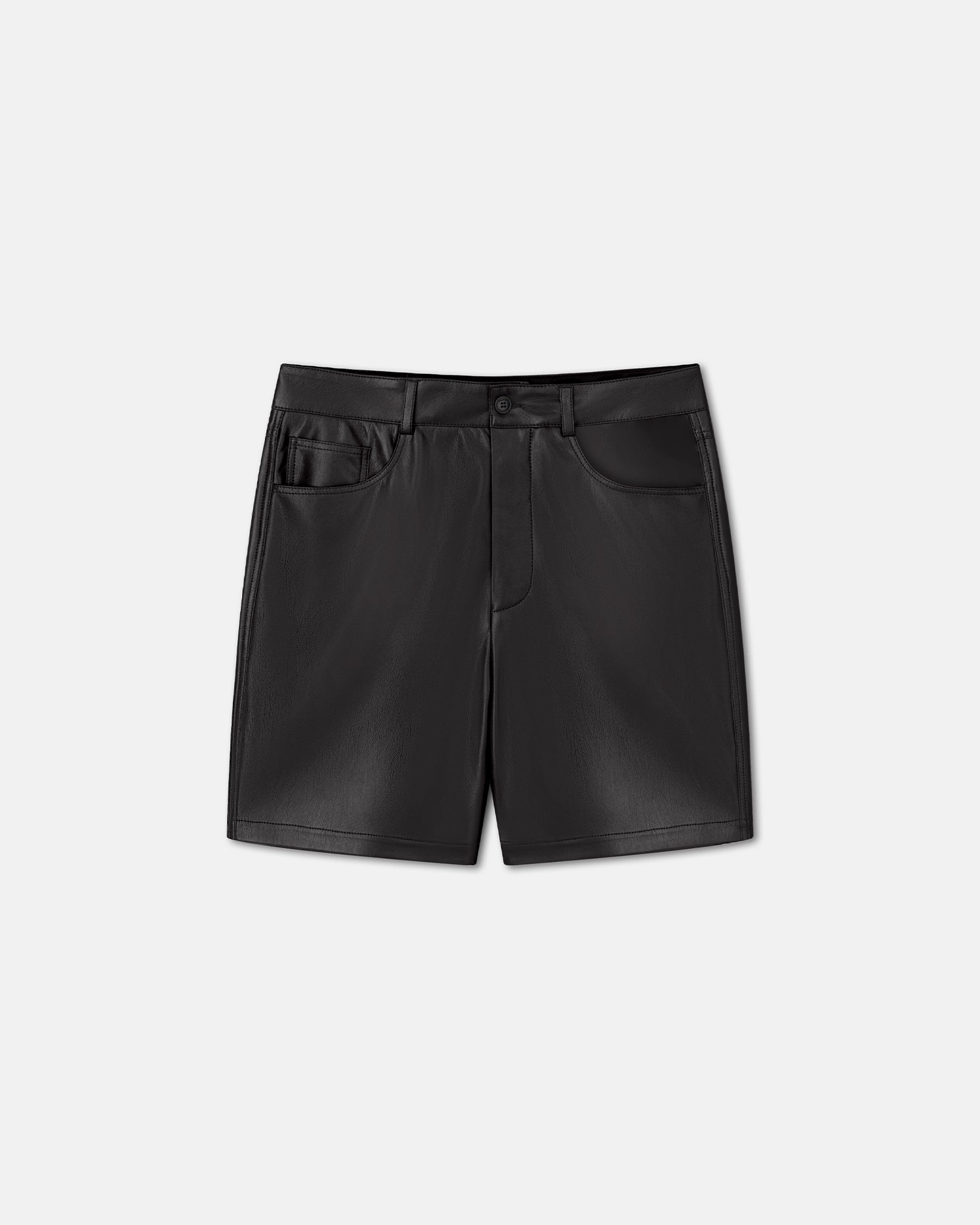 Novan Saleokobor Alt-Leather Shorts | Black