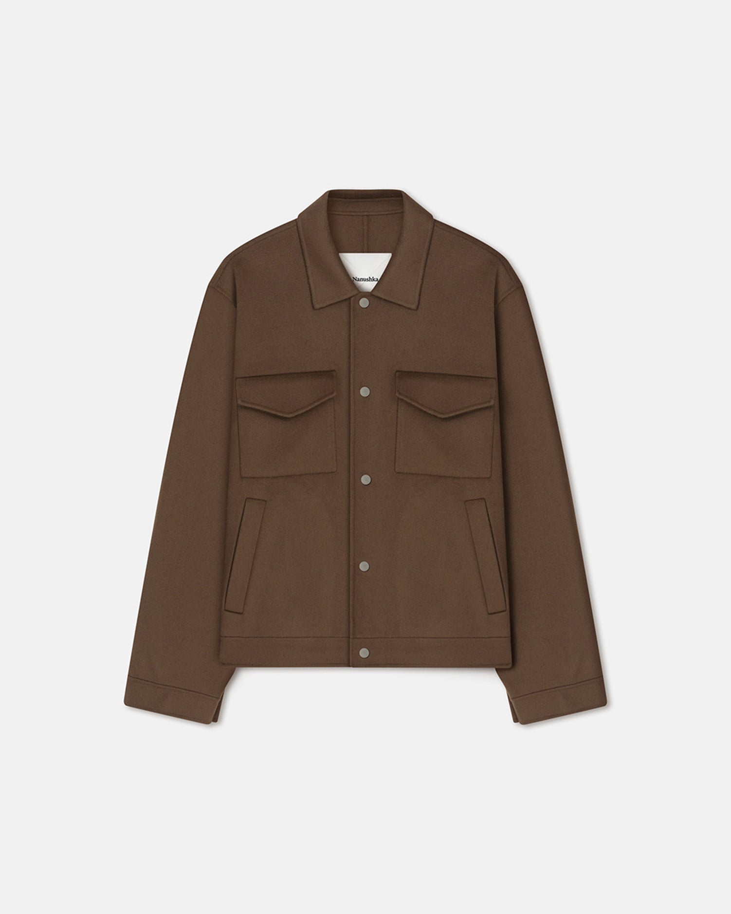 Rhys Double Wool And Silk-Blend Jacket | Chocolate Chip