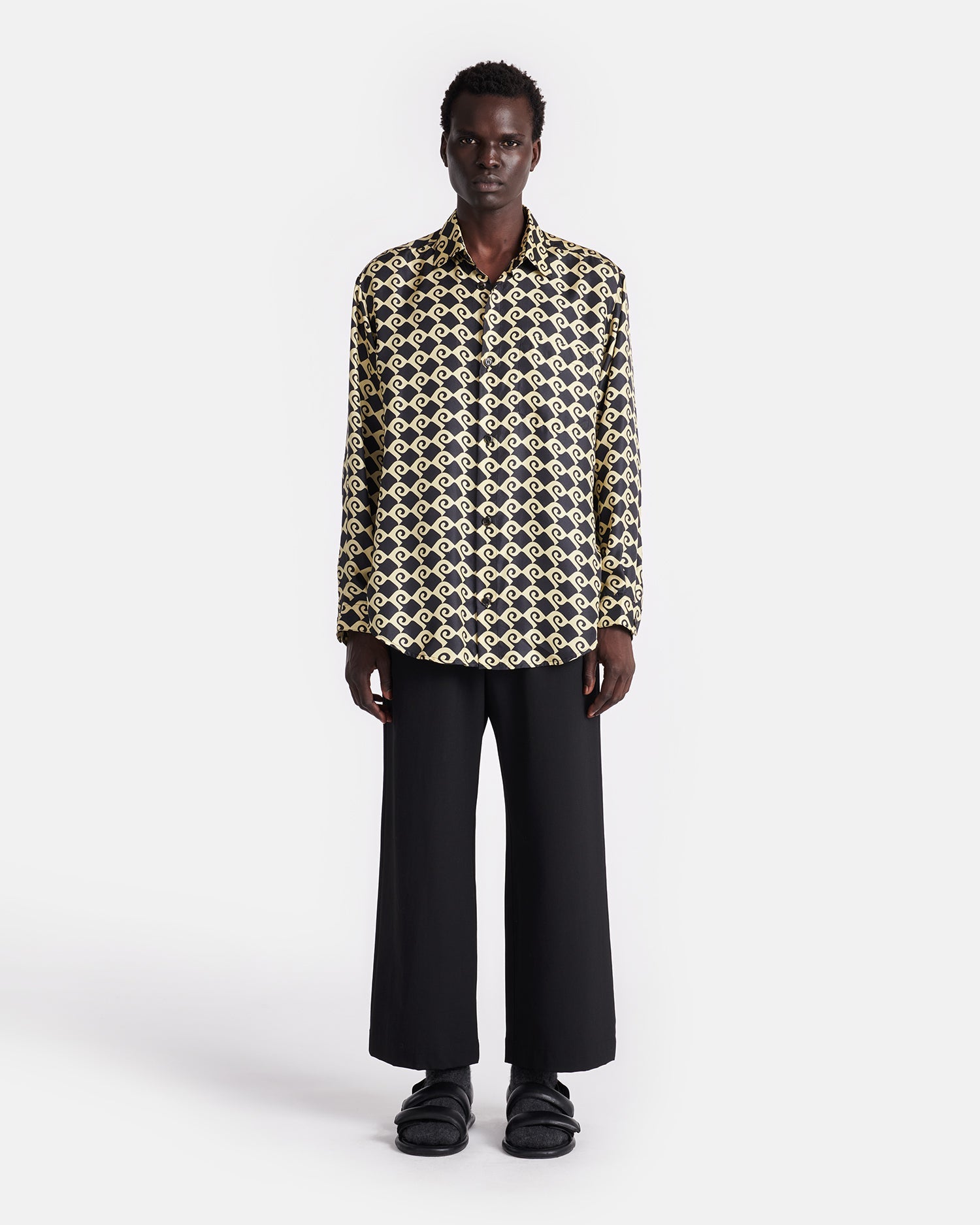 Sebas Printed Silk-Twill Shirt | Diamond Check