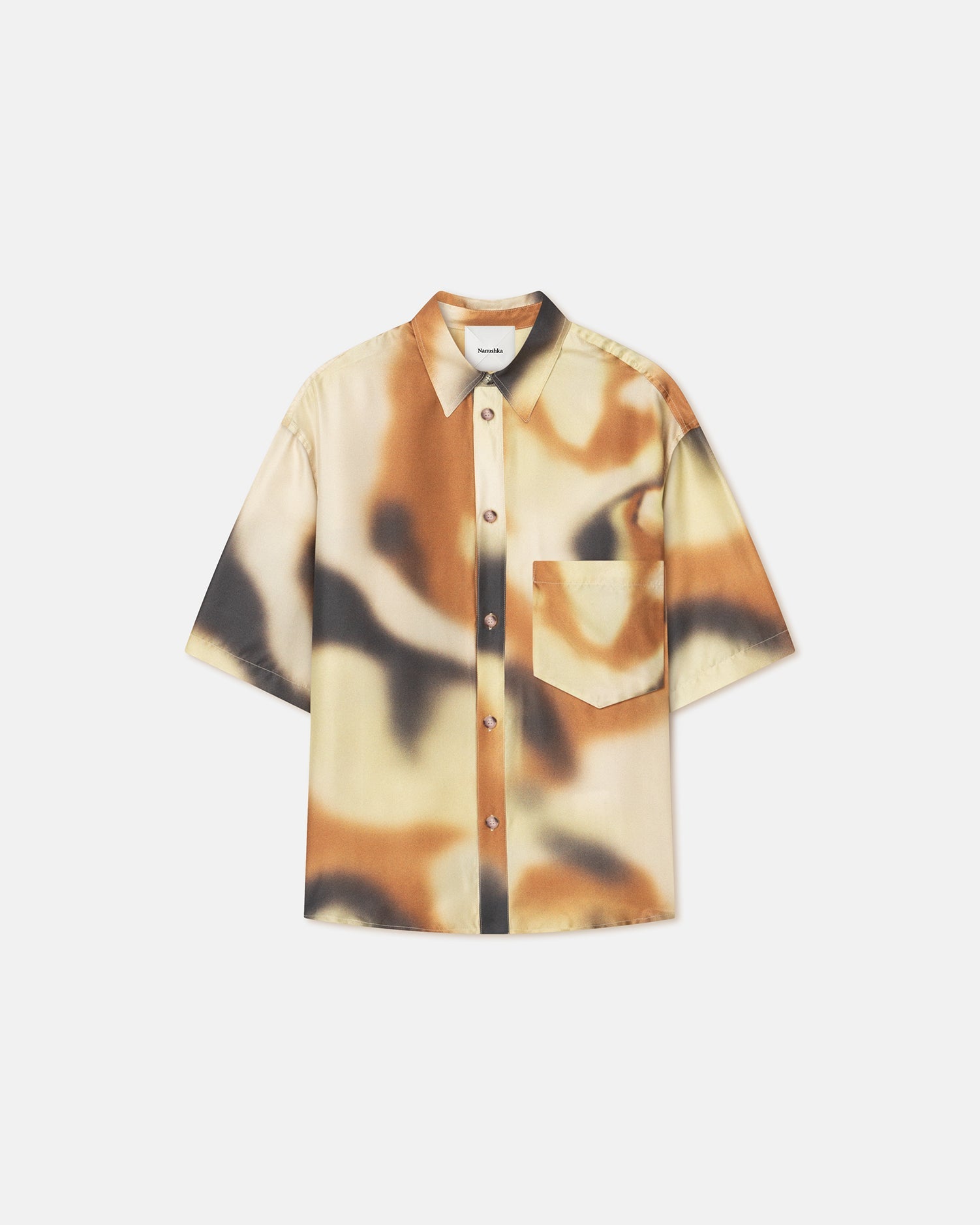 Aubrey Printed Silk-Twill Shirt | Smudged Graffiti