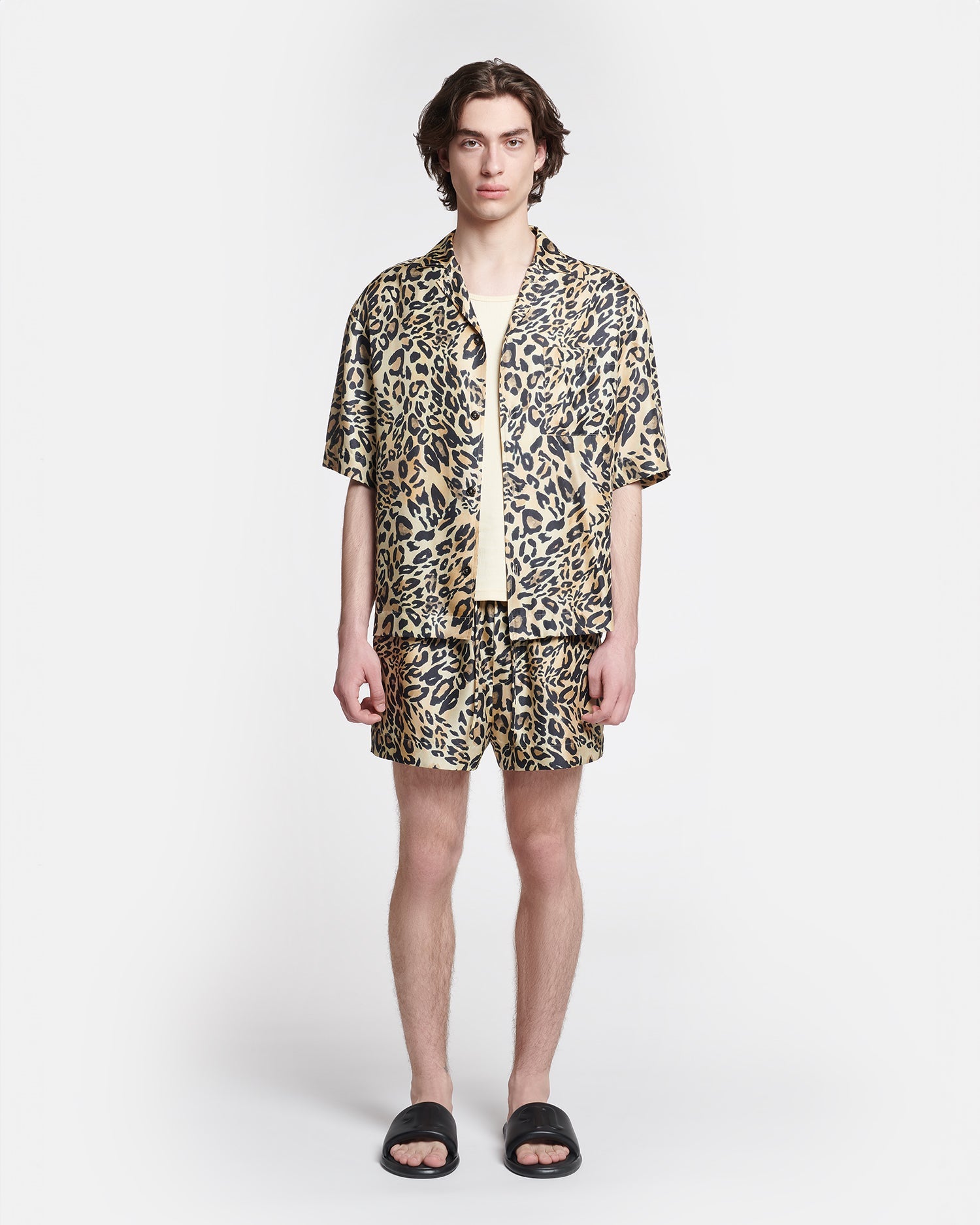 Mens | Maxton Printed Twill-Silk Shirt | Leopard