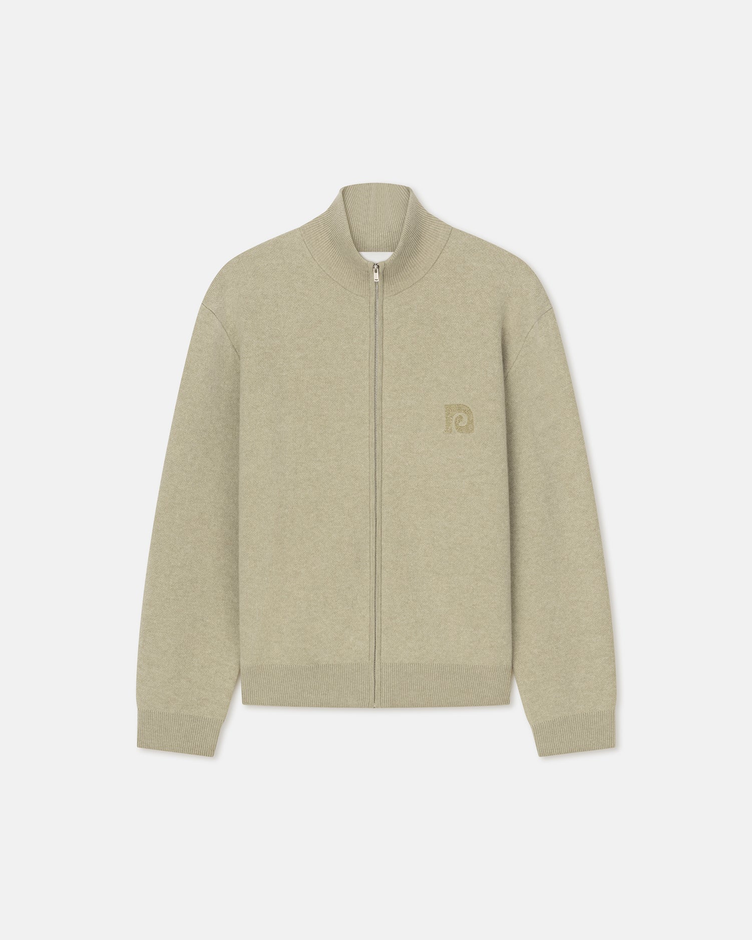 Mens | Poval Merino Wool Zip Cardigan | Stone