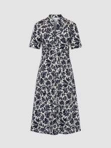 Noor Short Sleeve Shirtdress | Black/White