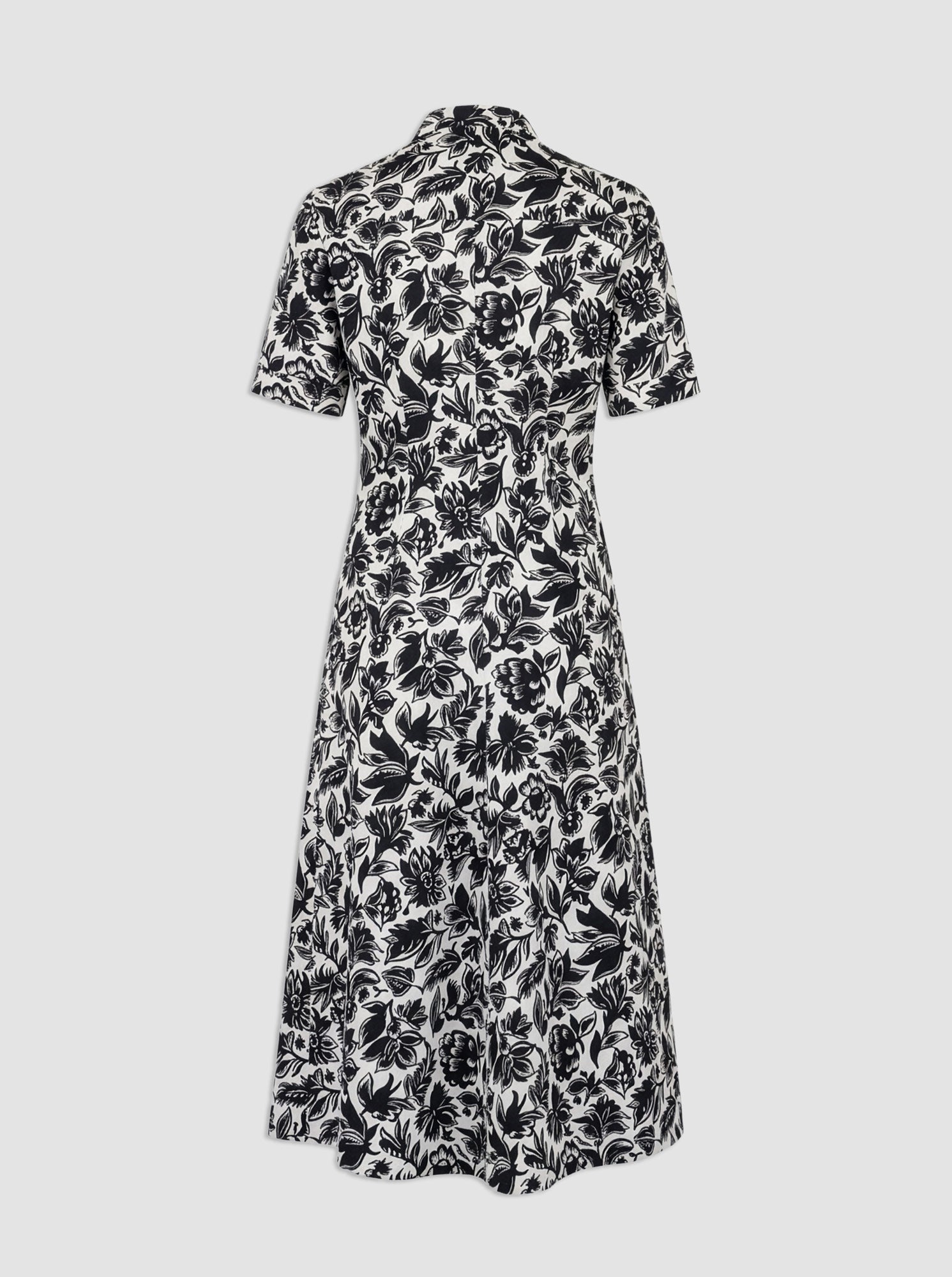 Noor Short Sleeve Shirtdress | Black/White