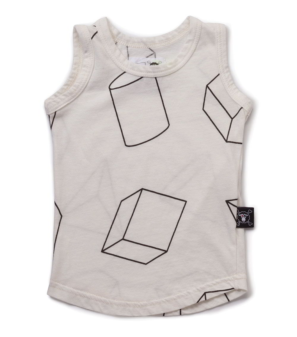 Kid | Geometric Tank Top | White