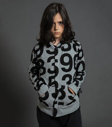 Kid | Numbered Zip Hoodie | Heather Grey