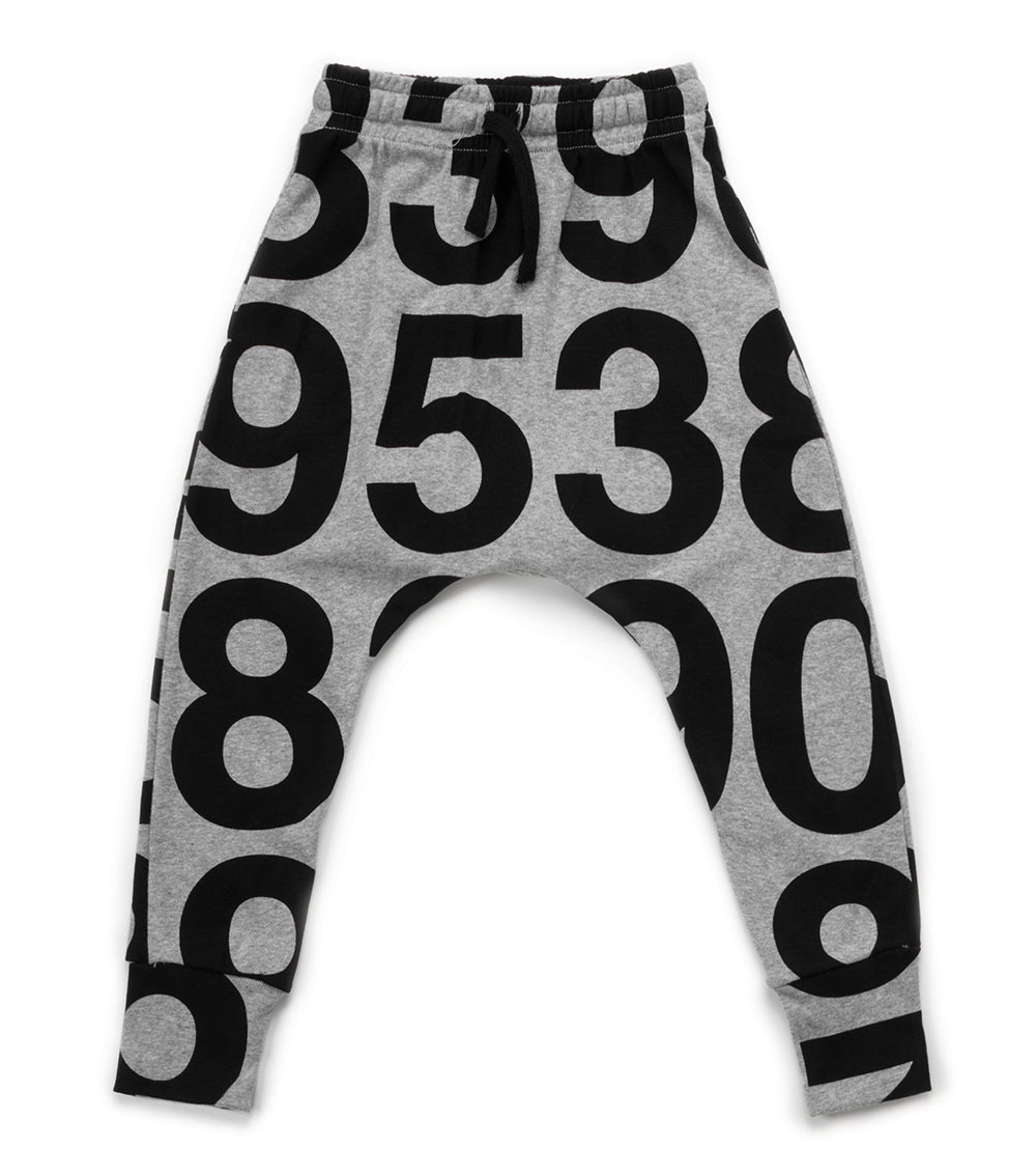 Kid | Light Numbered Baggy Pants | Heather Grey