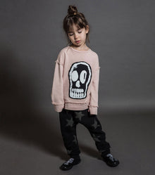 Kid | Dizzy Skull Sweatshirt | Powder Pink
