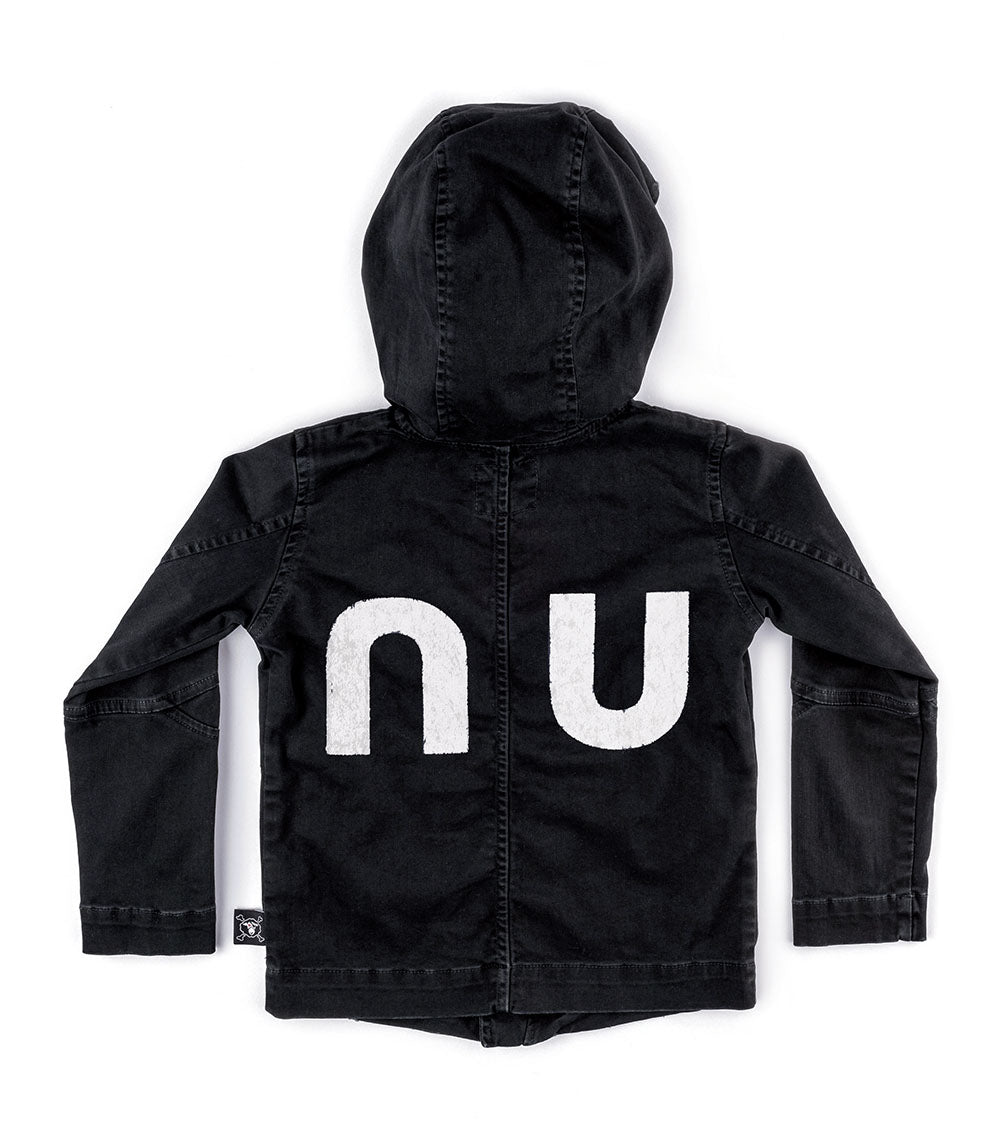 Kid | Hooded Biker Jacket | Dyed Black