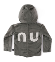 Kid | Hooded Biker Jacket | Dyed Olive