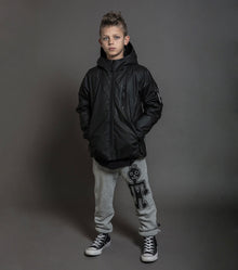 Kid | Waxed Down Jacket | Black