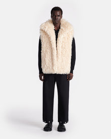 Unisex | Ried Faux Racka Fur Vest | Creme