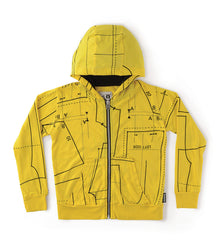 Kid | Sewing Pattern Light Zip Hoodie | Lava Yellow