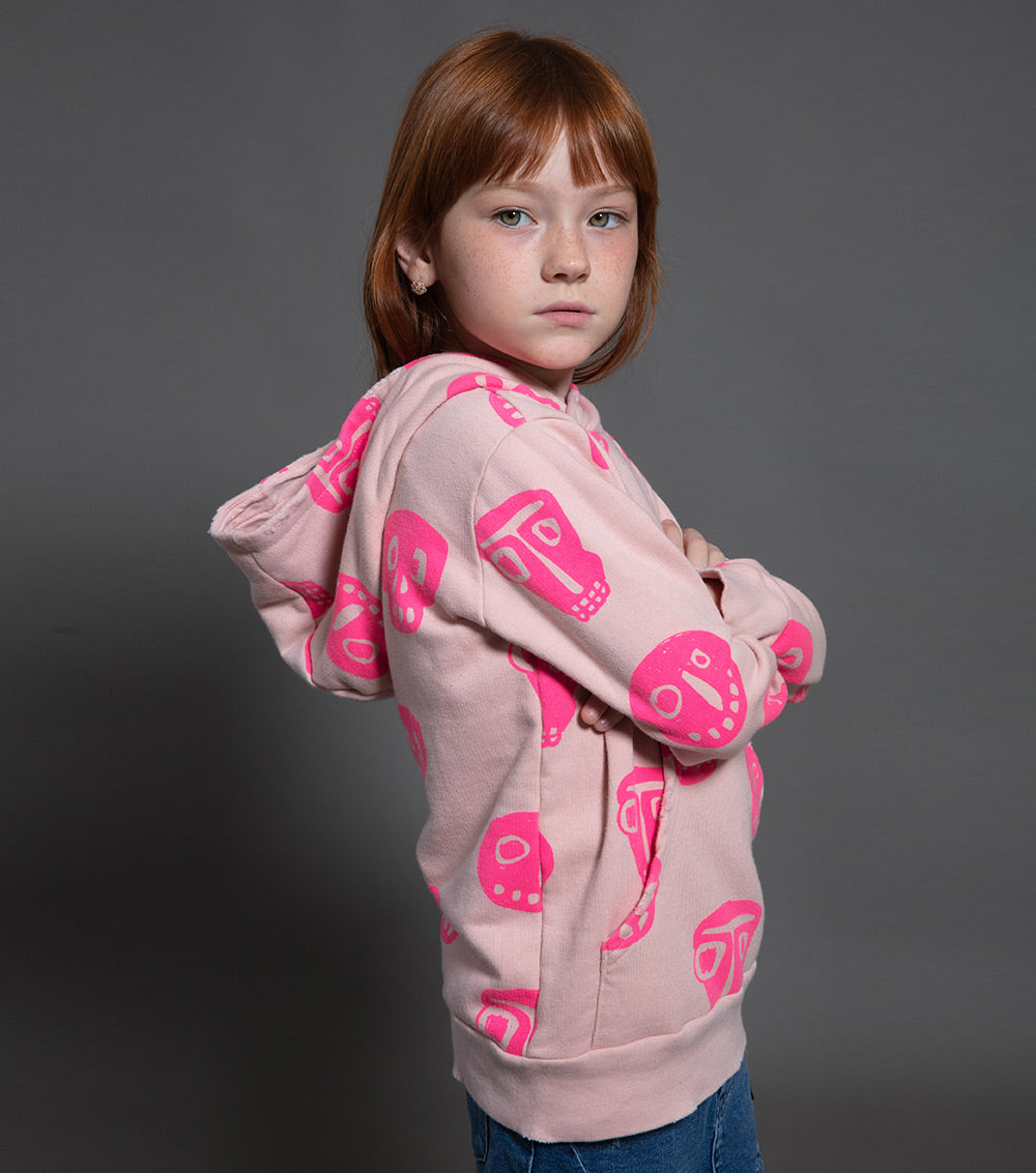 Kid | Rowdy Masks Warm Hoodie | Powder Pink
