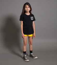 Kid | Sewing Pattern Yoga Shorts | Lava Yellow