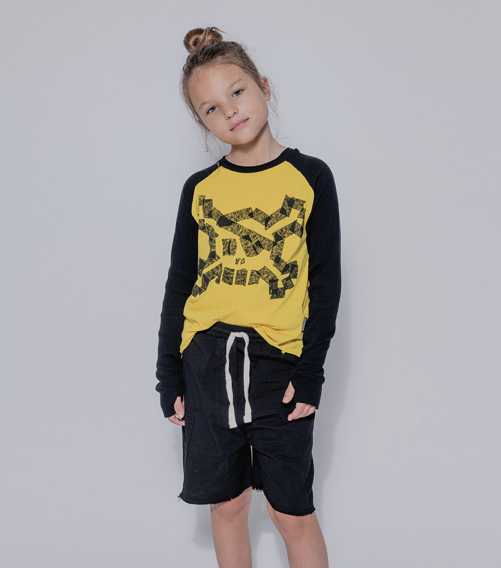 Kid | Masking Tape Skull Shirt | Black