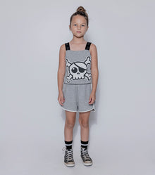 Kid | Skull Patch Tank Overall | Black
