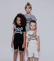 Kid | Masking Tape Skull Loungewear | Heather Grey