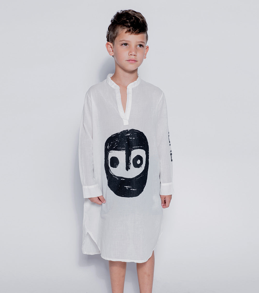 Kid | The Warrior Voile Kaftan | White