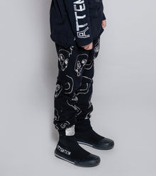 Kid | Scribbled Skulls Baggy Pants | Powder Pink