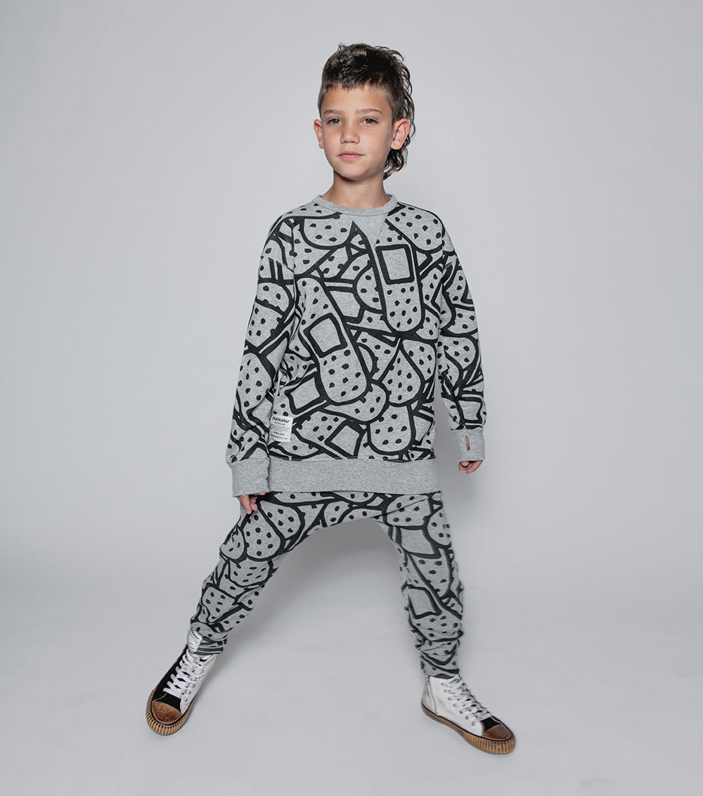 Kid | Light Bandaid Baggy Pants | Ice Grey