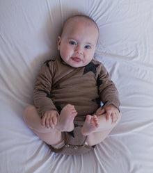 Newborn | Soft Faded Star Envelope Onesie | Heather Grey