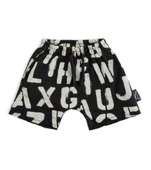 Newborn | Abc Soft Shorts | Black