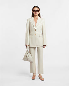 Hathi Okobor Alt-Leather Blazer | Creme