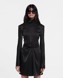 Charon Slip Satin Mini Dress | Black