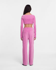 Josine Velvet Seersucker Baggy Pants | Orchid