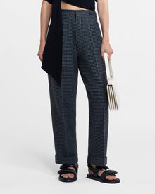 Biba Houndstooth Wool Pants | Grey Black Houndstooth