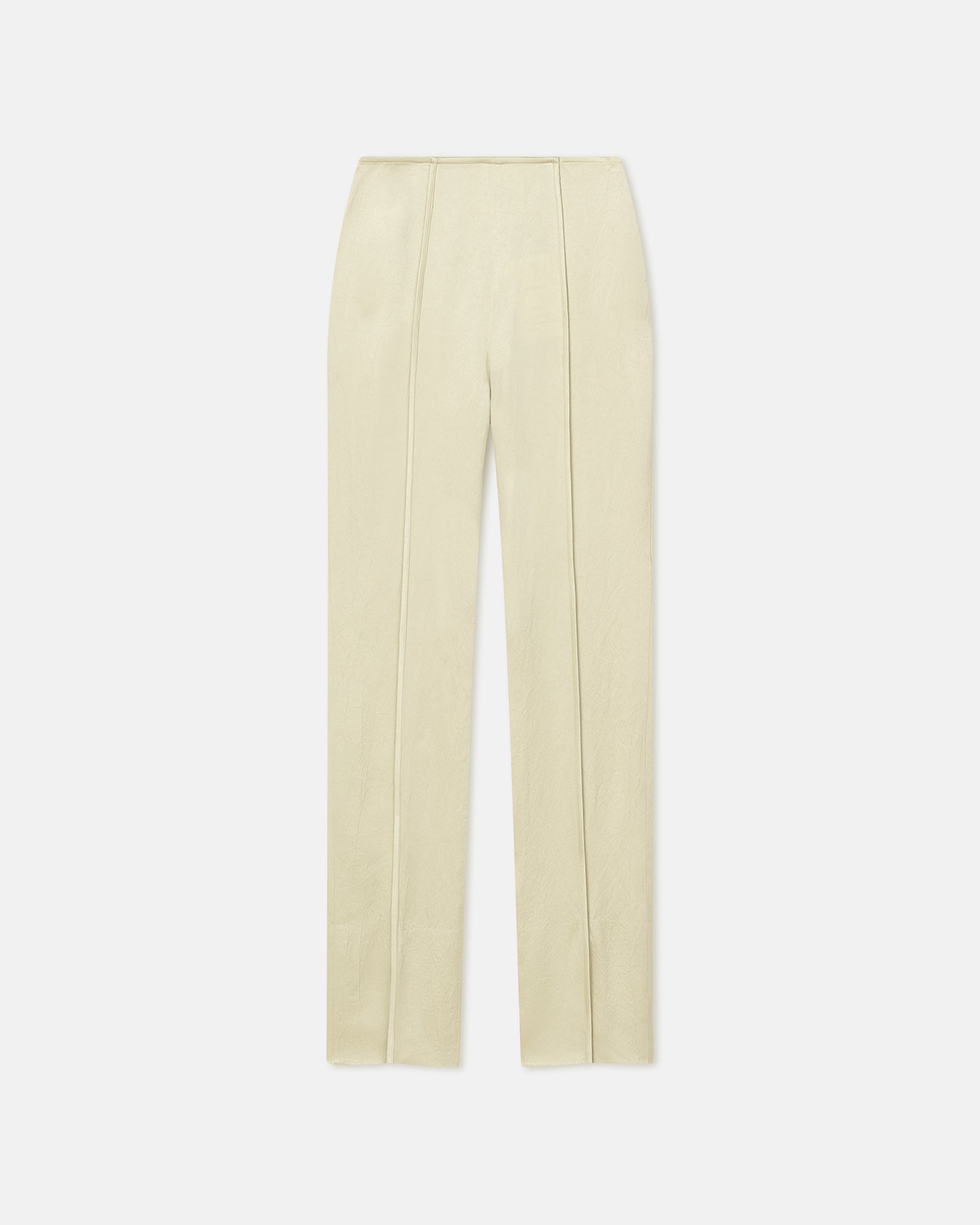 Ratana Crinkled-Satin Slim-Leg Pants | Green Tea