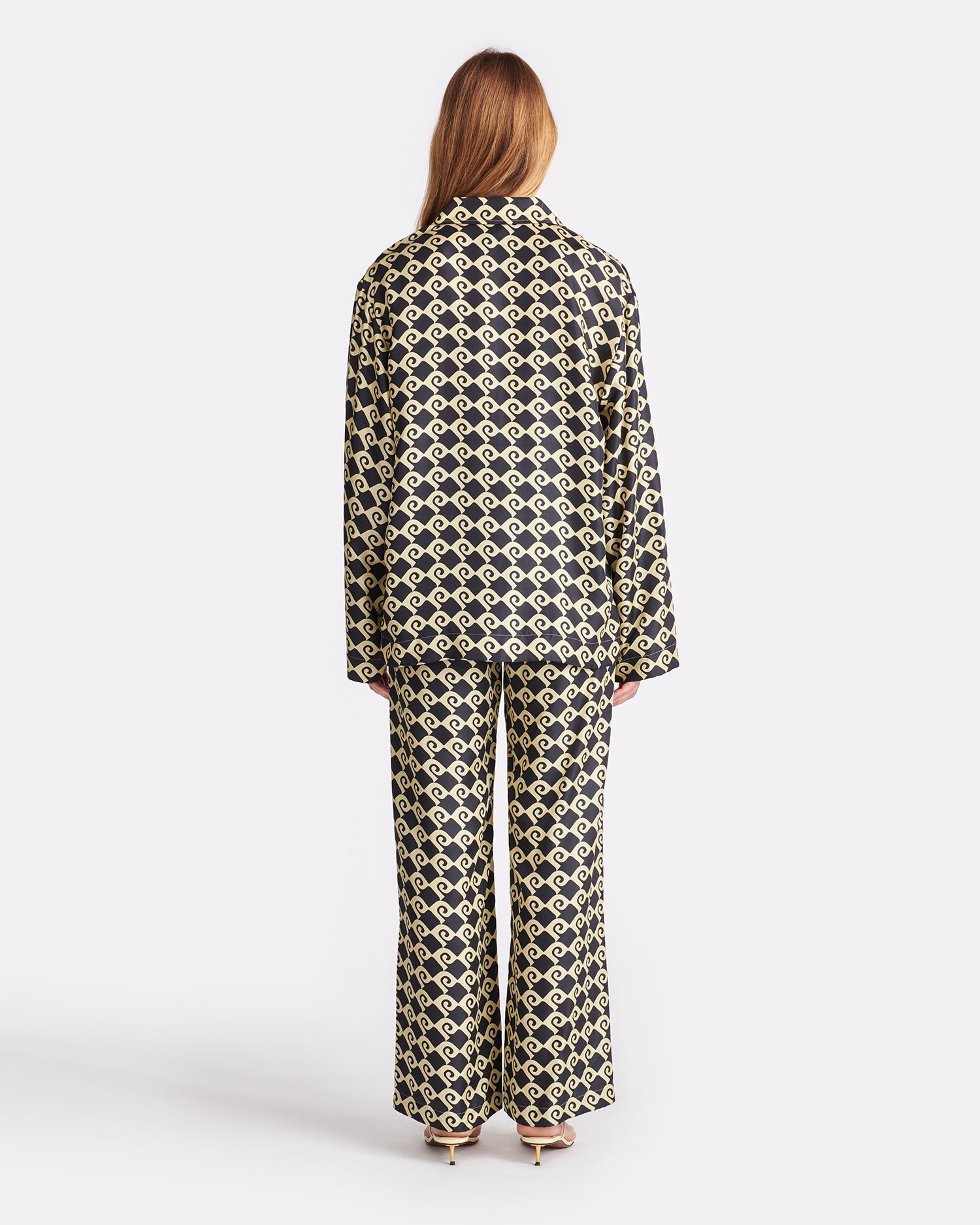 Brenda Printed Silk-Twill Pants | Diamond Check