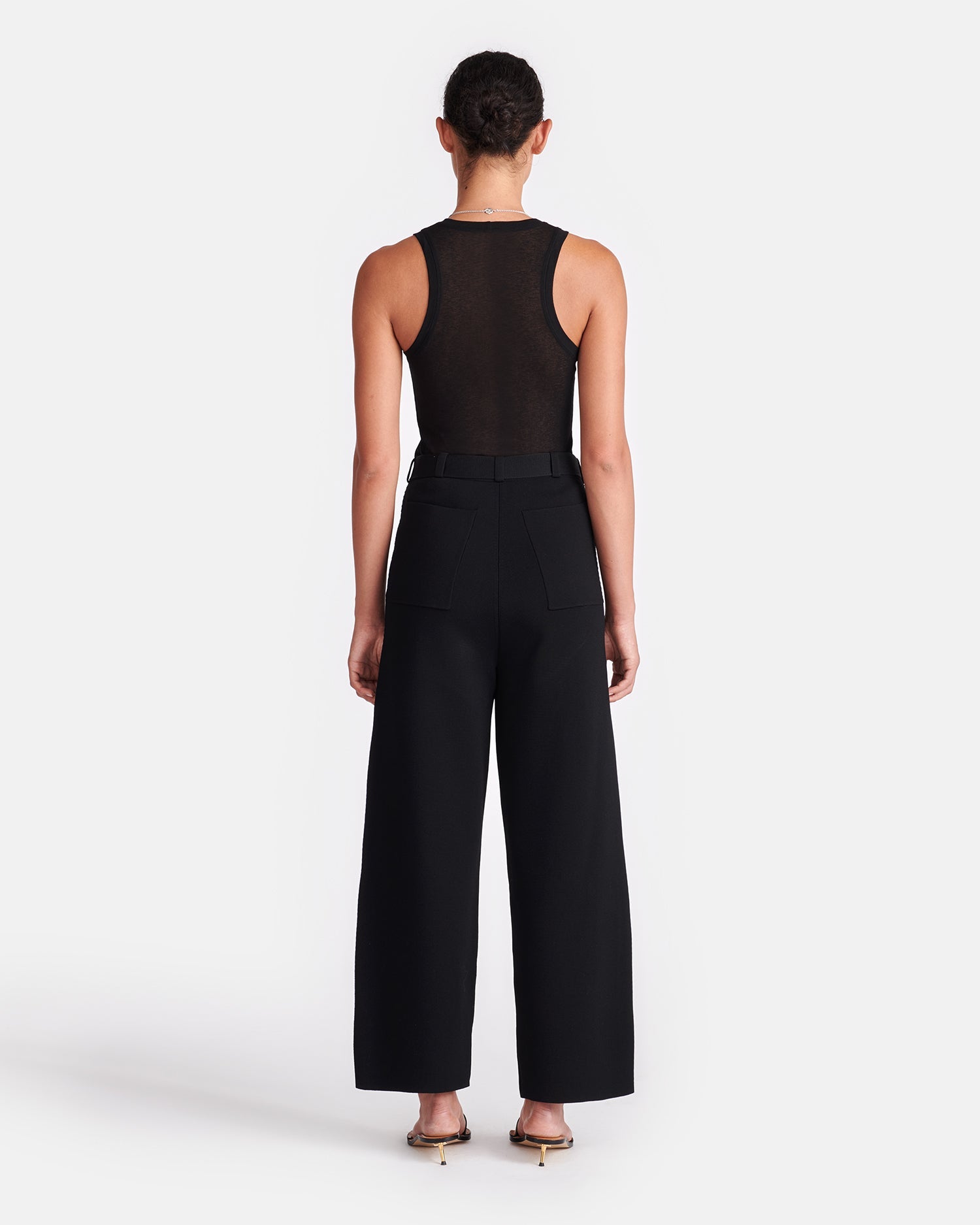 Womens | Bessie Crochet-Trim Barrel-Leg Pants | Black