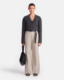 Henny Cropped Brushed-Alpaca Cardigan | Charcoal